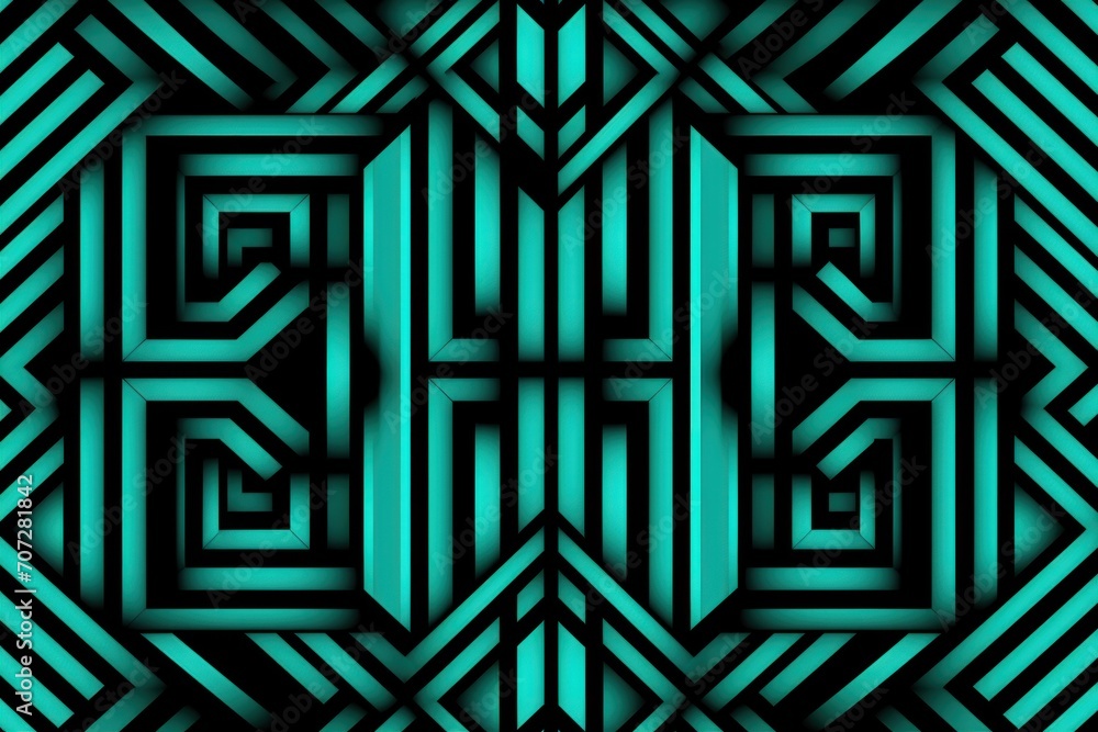 Symmetric teal circle background pattern 