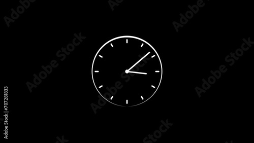 Wallpaper Mural Wall Clock icon on black background, 24 hours timer clock animation . Torontodigital.ca