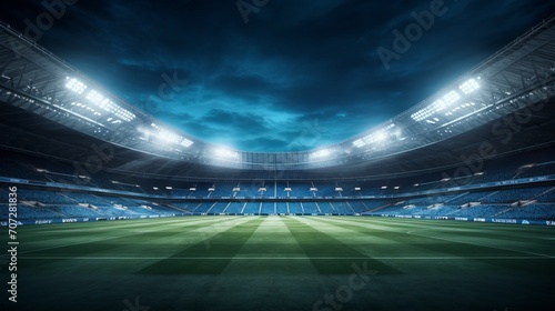 A football is played in huge stadium © Wolfilser