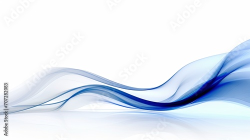 Abstract smooth blue line on a white background