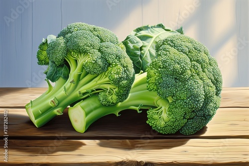 Illustration of green ripe broccoli
