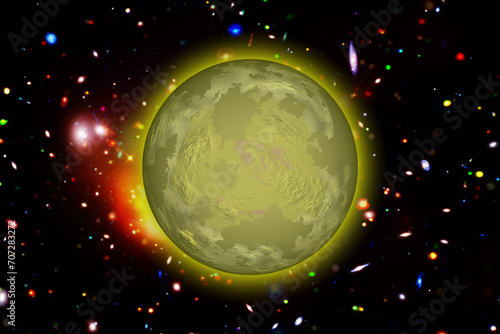Moon and galaxies. The elements of this image furnished by NASA.