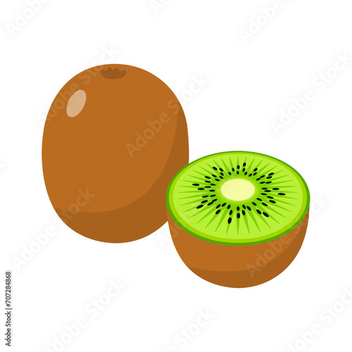 kiwi cartoon vector alphabet K fruit