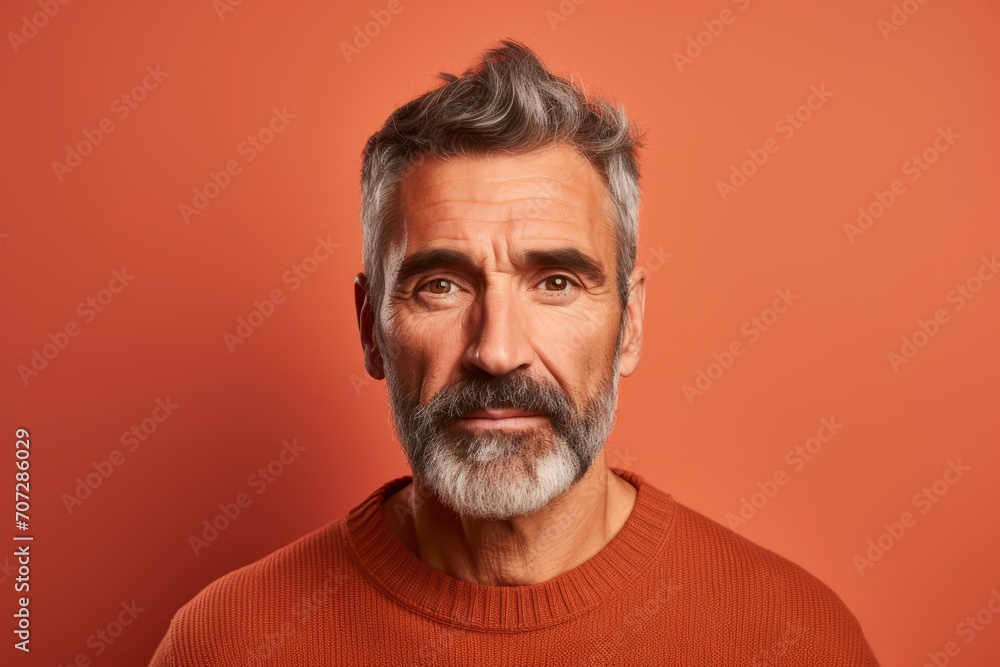 Portrait of a handsome senior man with grey beard and mustache. Portrait of a handsome senior man with grey beard and mustache.