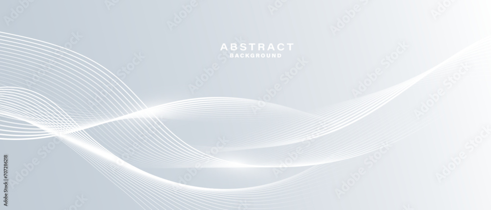 Grey color abstract background with wavy lines. Digital future technology concept. vector illustration. - obrazy, fototapety, plakaty 
