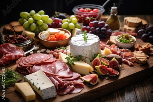 Delicious Assortment of Cheeses and Cured Meats
