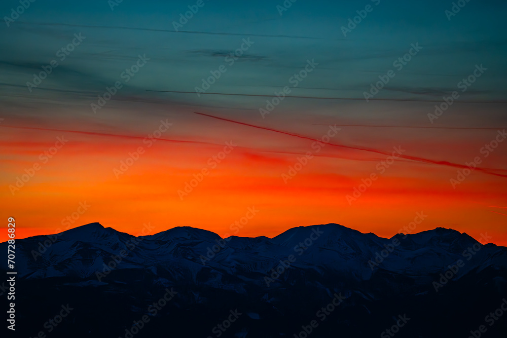 Sonnenuntergang Rennfeld - Alpen - gipfelkreuz