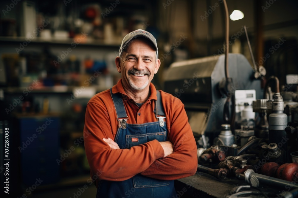Portrait of a middle aged plumber Portrait of a middle aged plumber