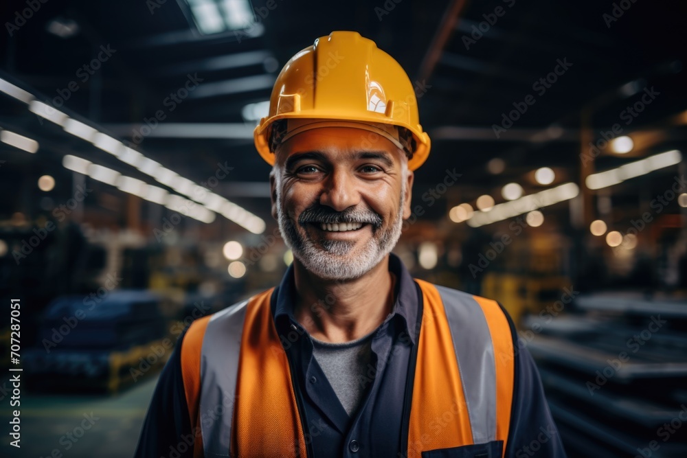 Portrait of a smiling man working in factory Portrait of a smiling man working in factory