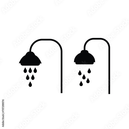 Shower, washroom, bath icon vector 
icon editable stroke, sign, symbol outline line button isolated on white