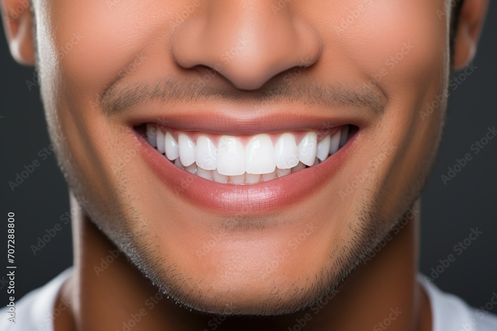 Smile with white healthy teeth of young man Smile with white healthy teeth of young man