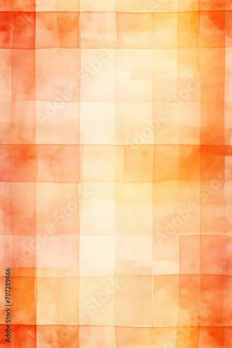 Tangerine vintage checkered watercolor background