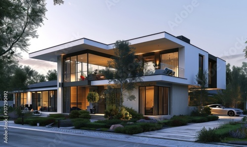 a beautiful exterior of a modern house.