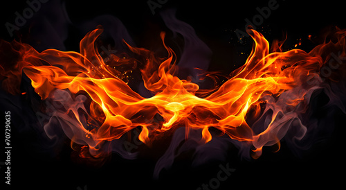 Abstract fire flames on black background. Design element for brochure, advertisements, presentation, web and other graphic designer works