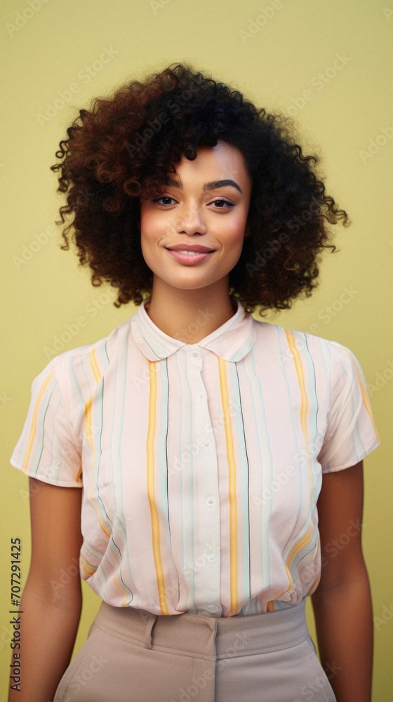 Portrait of young african american woman with afro hairstyle Portrait of young african american woman with afro hairstyle