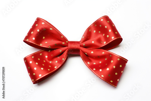Classic festive dotted bow, combining red and golden elements for an elegant touch.