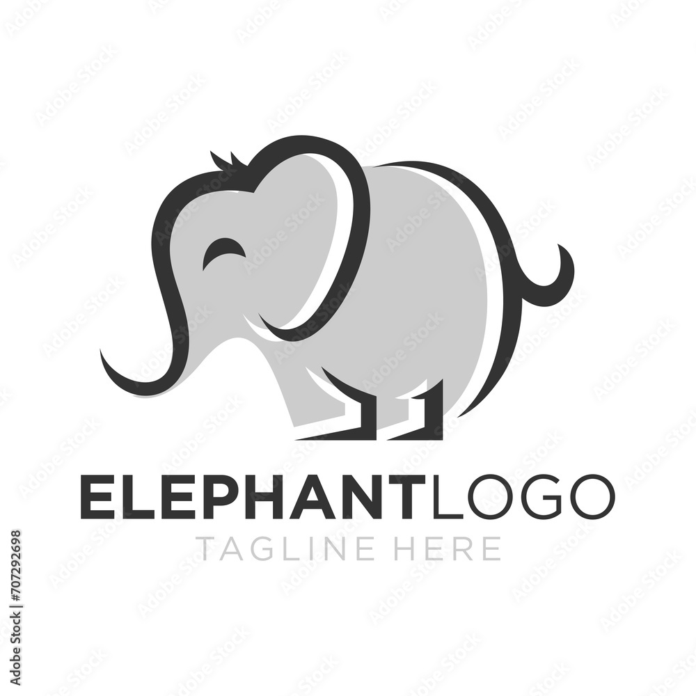 Elephant Logo Design. Simple and Modern. Vector illustration