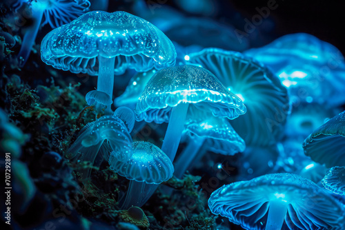 bioluminescence phenomenon producing light in a living organism © mila103