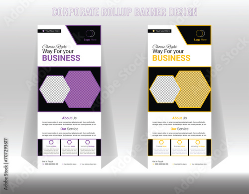 abstract rollup banner design in geometric style
