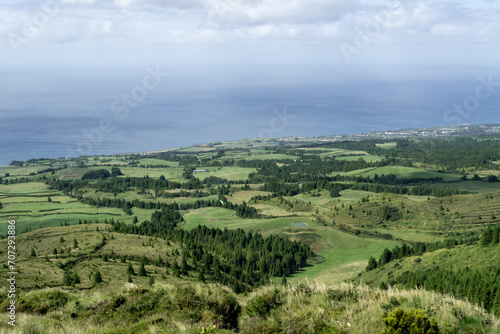 volcanic landscape with hills on Sao Miguel in Azores © framedventures