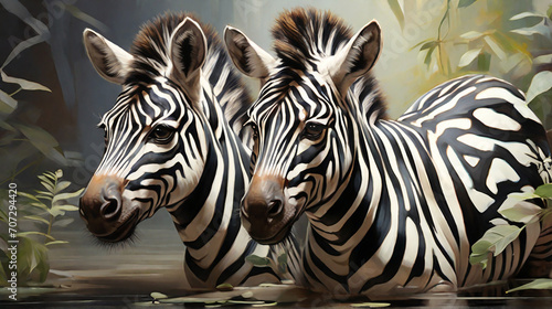Hyperrealistic Charm of a Cute Black and White Zebra AI Generative