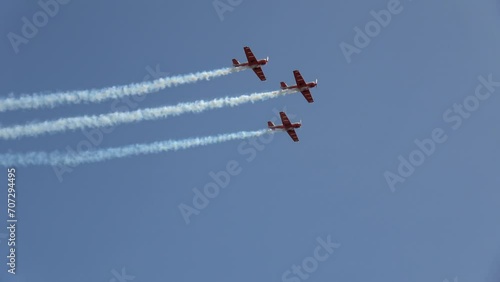 beautiful sport aircraft airshow in sky,  Lithuania