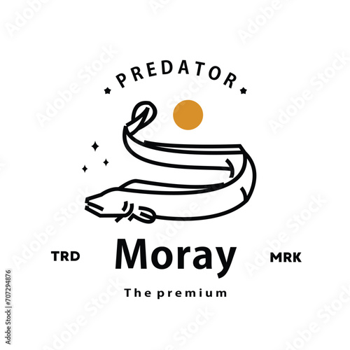 Wallpaper Mural vintage retro hipster moray logo vector outline monoline art icon Torontodigital.ca
