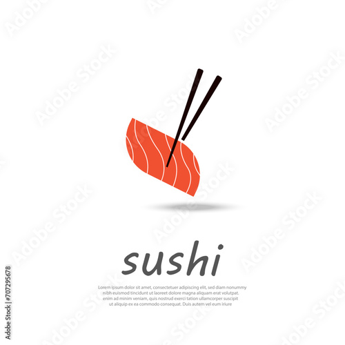 Sushi Japanese food vector logo design makes it ideal for any sushi restaurant or food related project.