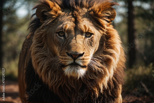 close up portrait of a lion