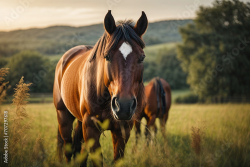 brown horse in the field  © Magic Art