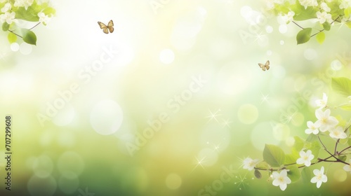 magic spring background with copy space.