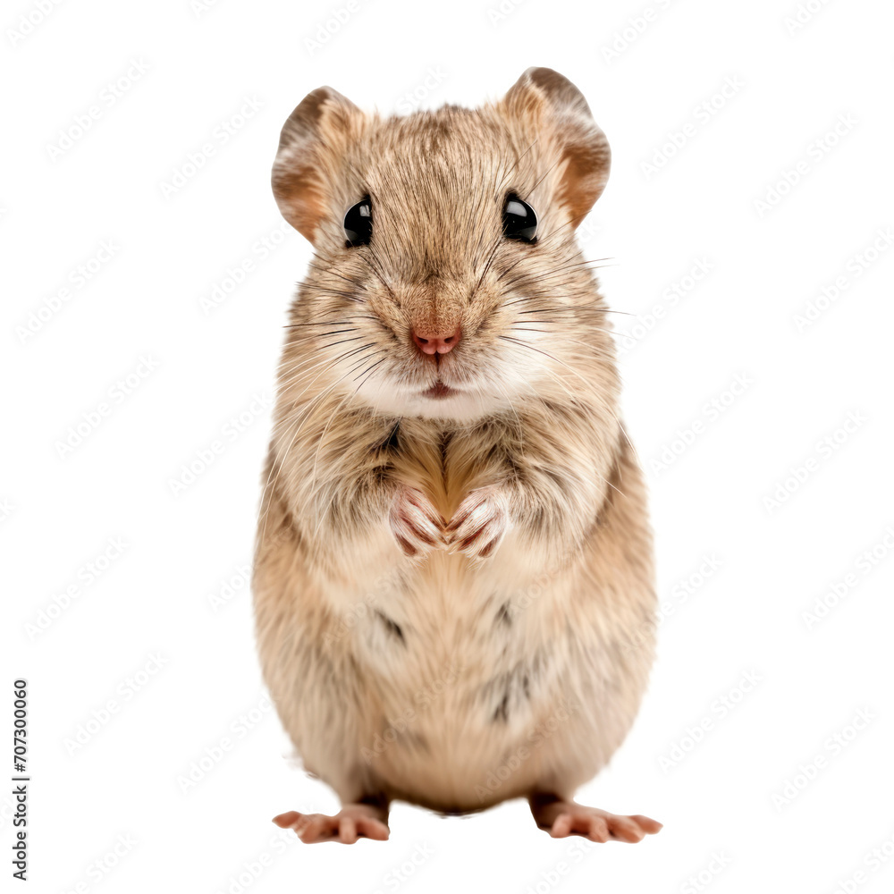 Curious rodent mousegerbil standing on back. Isolated on transparent background. PNG Curious rodent mousegerbil standing on back. Isolated on transparent background. PNG