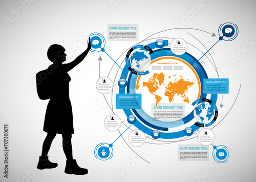 Vector illustration of travelling silhouette