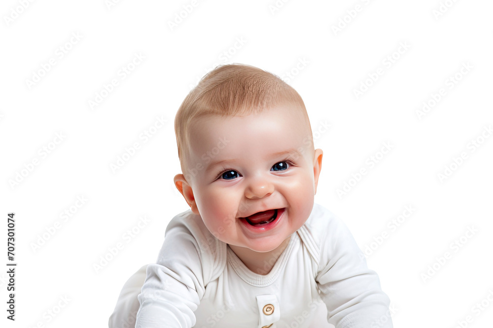 Portrait studio of young adorable baby with happy smile isolated on transparent background. Portrait studio of young adorable baby with happy smile isolated on transparent background.