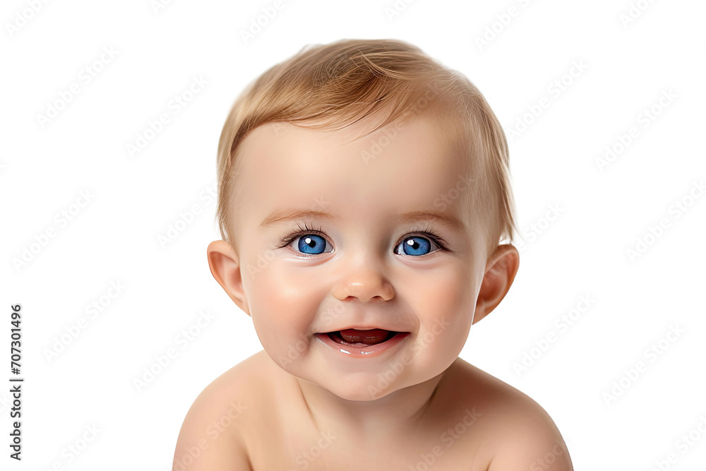 Portrait studio of young adorable baby with happy smile isolated on transparent background. Portrait studio of young adorable baby with happy smile isolated on transparent background.