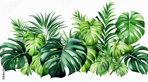 Exotic leaves, vibrant colors a perfect backdrop for your summer designs and banners.