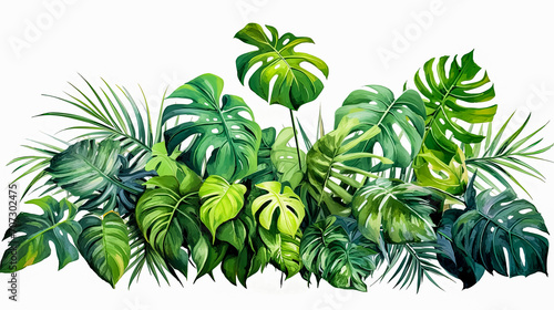 Exotic leaves, vibrant colors a perfect backdrop for your summer designs and banners.