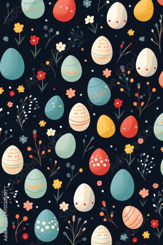 Wallpaper Mural Decorated Easter eggs lie on green leaves. Happy Easter holiday concept. Torontodigital.ca