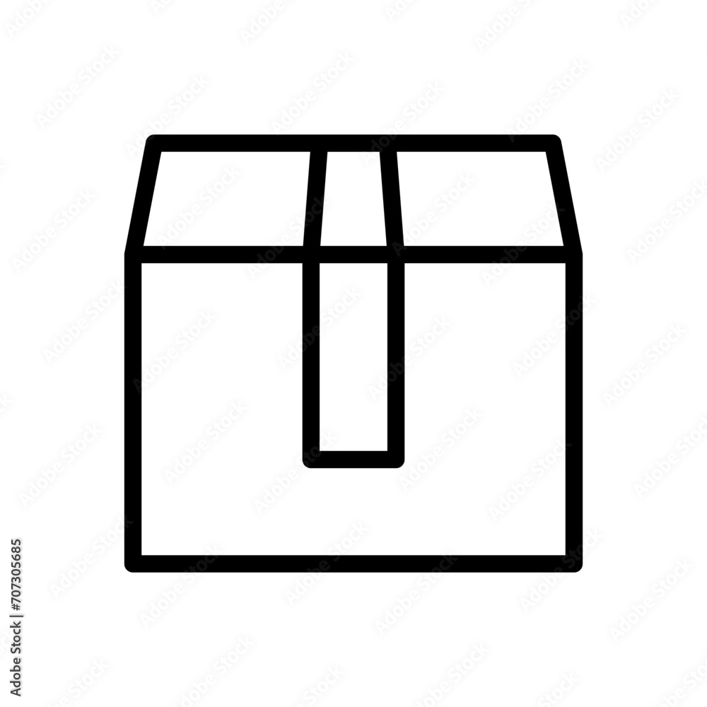 Vector line icon courier package isolated on white background Vector line icon courier package isolated on white background