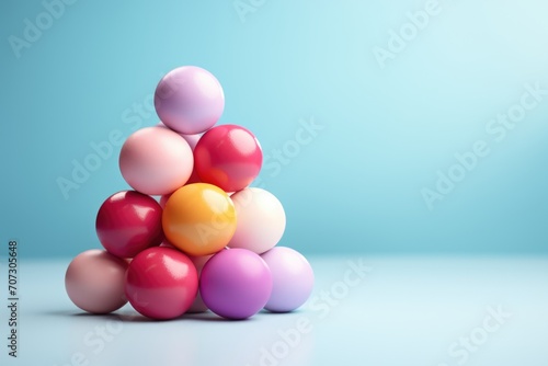 Colorful Easter eggs on blue background
