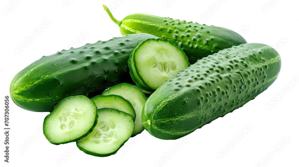 Fresh Cucumber Slices on isolate Background - Simple and Healthy Salad Ingredient Fresh Cucumber Slices on isolate Background - Simple and Healthy Salad Ingredient