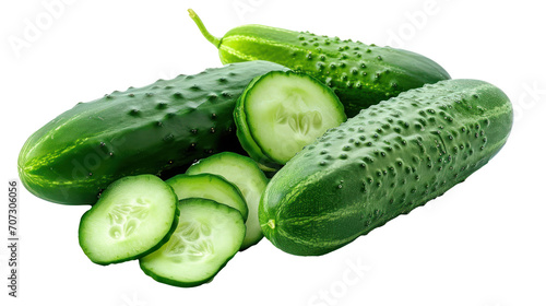 Fresh Cucumber Slices on isolate Background - Simple and Healthy Salad Ingredient
