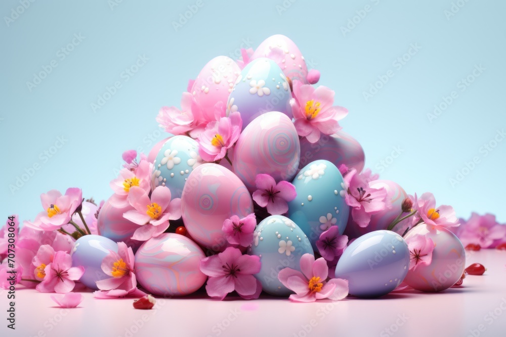 Easter eggs and flowers Easter eggs and flowers