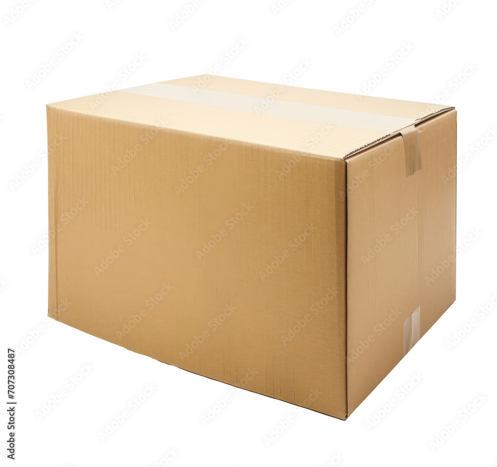 Cardboard Box With Handle on isolate Background Cardboard Box With Handle on isolate Background