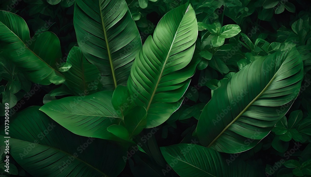 tropical leaves texture abstract nature leaf green texture background vintage dark tone picture can used wallpaper desktop - obrazy, fototapety, plakaty 