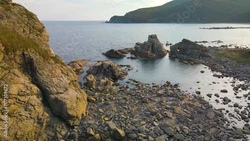 Cantabric sea steep coastline. photo
