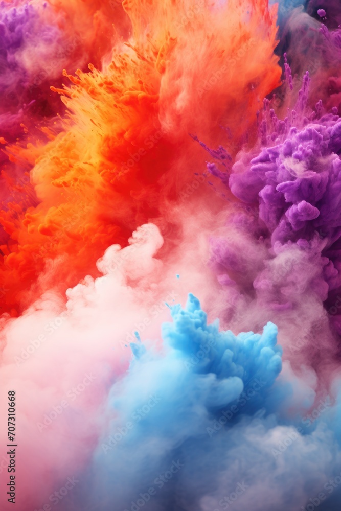 Fototapeta premium A colourful powder explosion of holi paint.