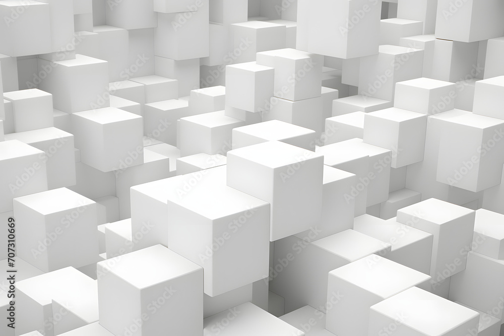 Abstract Elegance: 3D White Cube Shapes Layered with Texture on a Minimalistic Background Abstract Elegance: 3D White Cube Shapes Layered with Texture on a Minimalistic Background