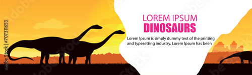 Dinosaur. Dinosaur silhouette. Place for text