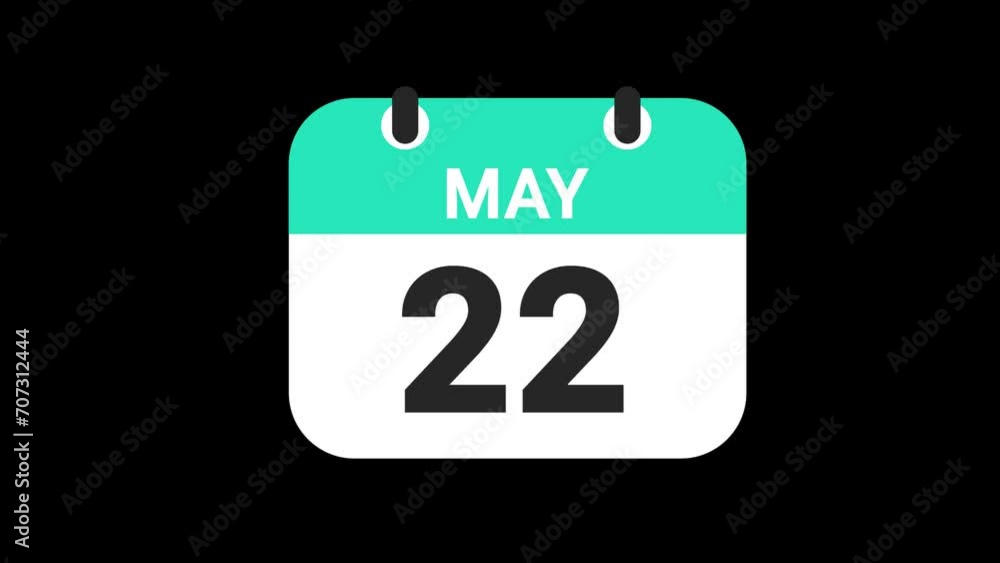 Date counting calendar date of 1 to 31, animation, Transparent alpha background Date counting calendar date of 1 to 31, animation, Transparent alpha background